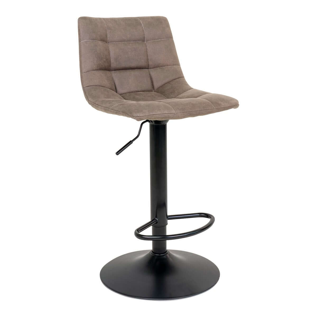 Middelfart Bar Chair - Microfiber, Steel, Light Brown - Set of 2 - House Nordic ApS