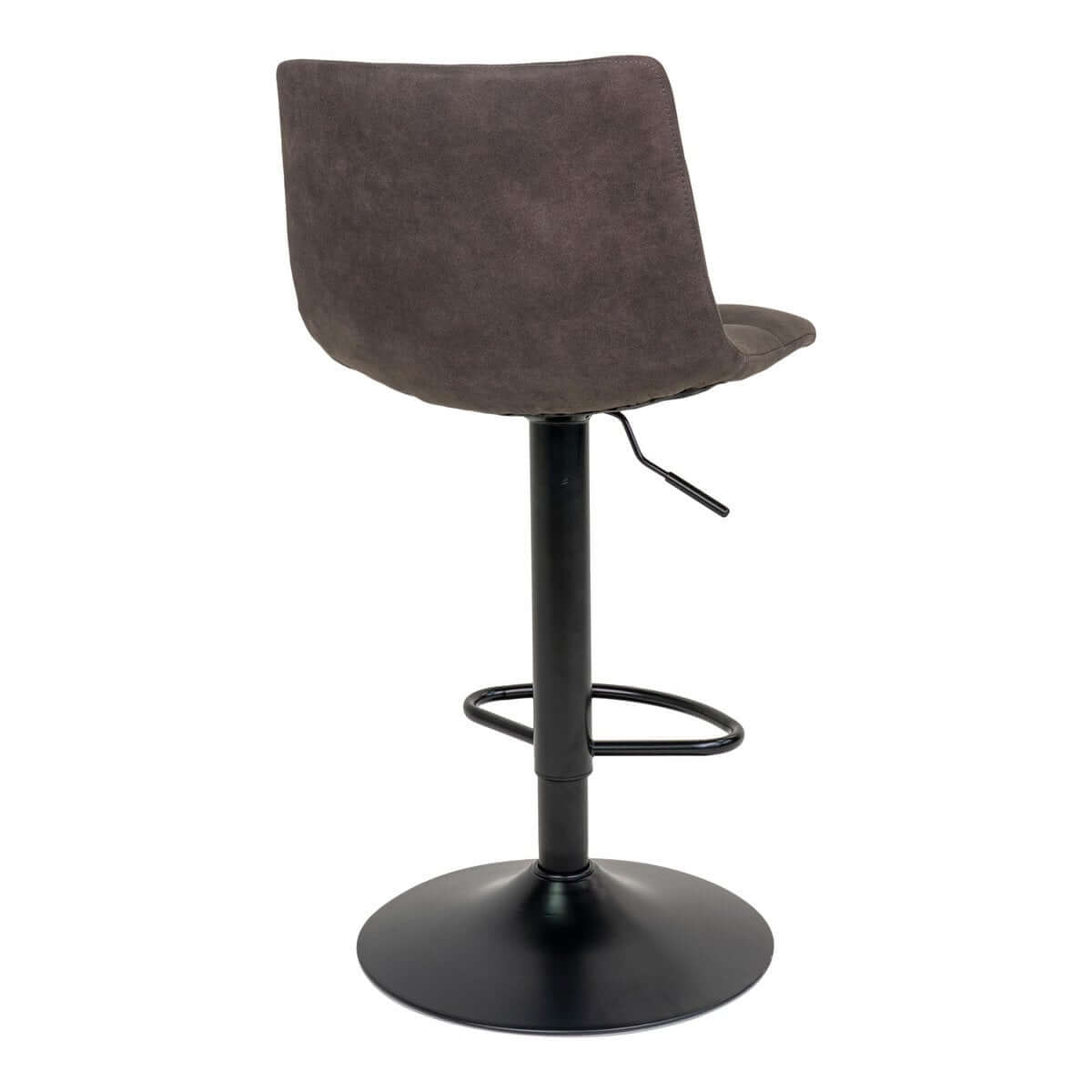 Middelfart Bar Chair - Dark Grey, Microfiber, Black Metal Legs, 43x43x88/108cm - set of 2 - House Nordic ApS