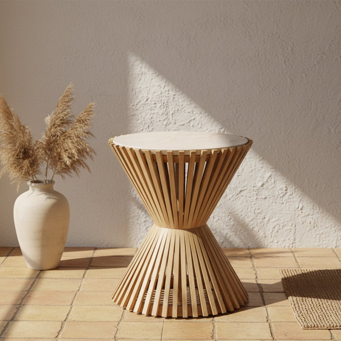 Infinity bijzettafel Hourglass - Raw Materials