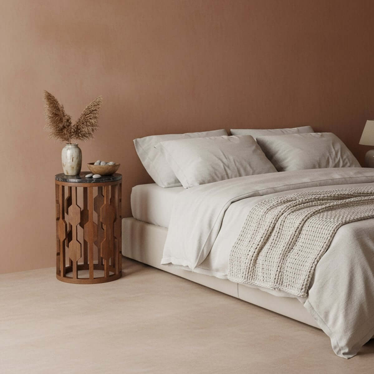 Lampung bijzettafel marmer zwart - 40x40x50 cm - Raw Materials