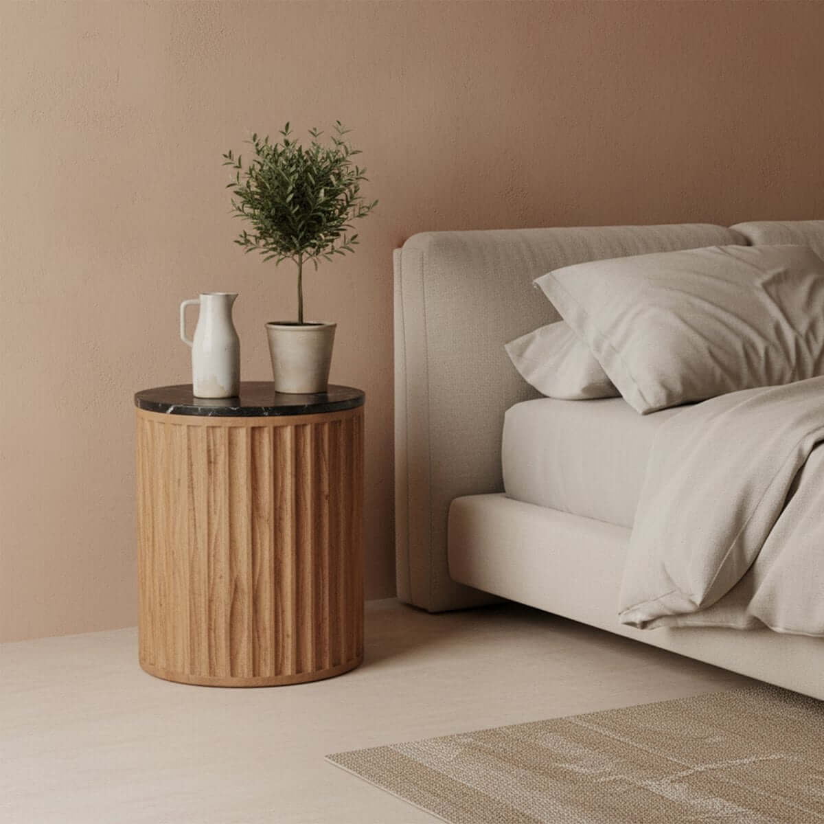 Langkawi bijzettafel marmer zwart - 40x40x50 cm - Raw Materials