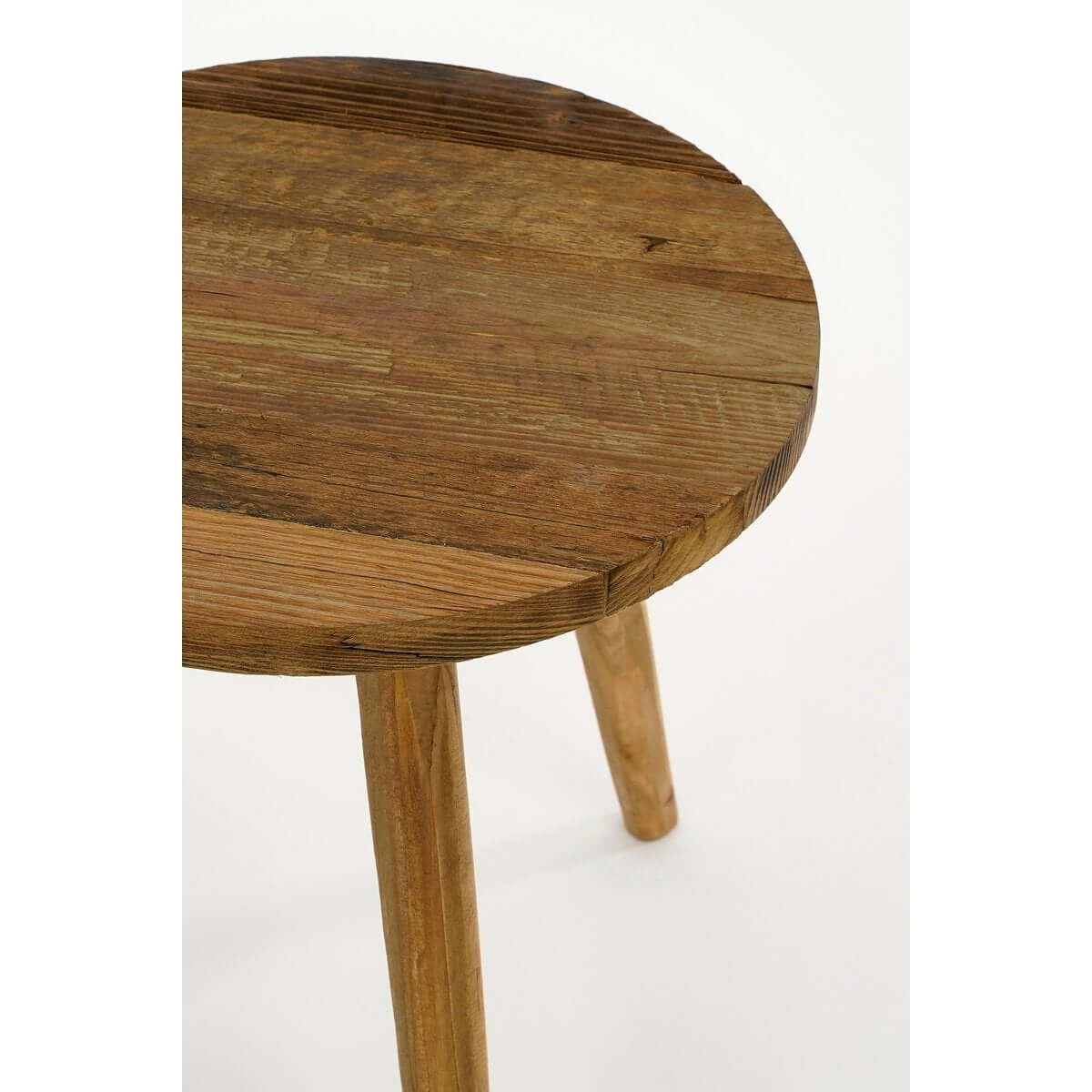 Bold bijzettafel hout bruin - rond met houtnerf - Ø 40 × 42,5 cm