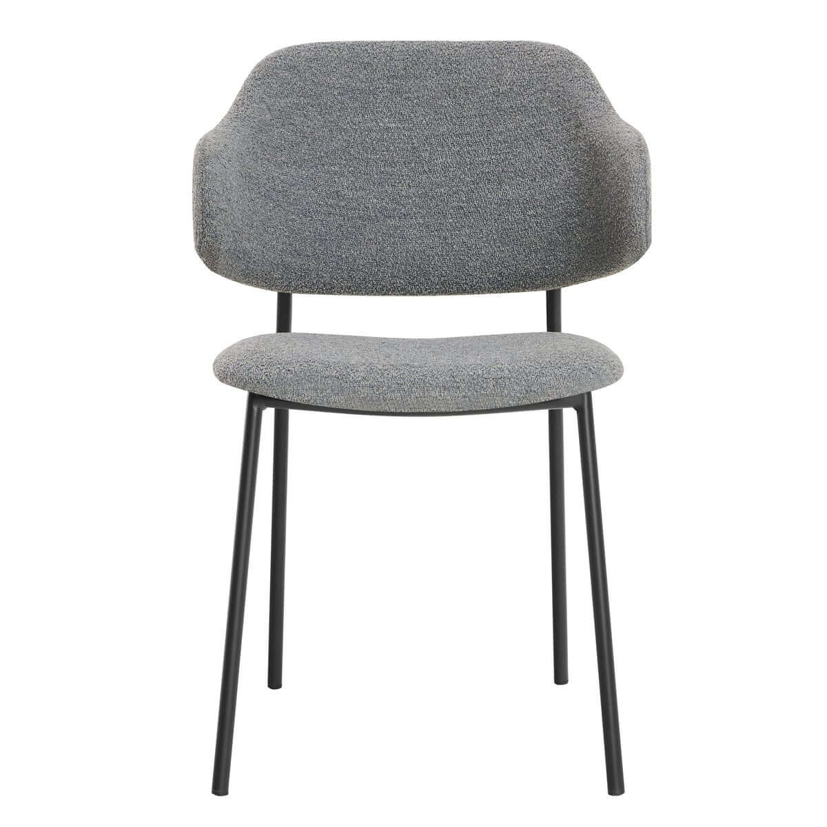 Bouclé armchair set of 2 dark gray - SalesFever