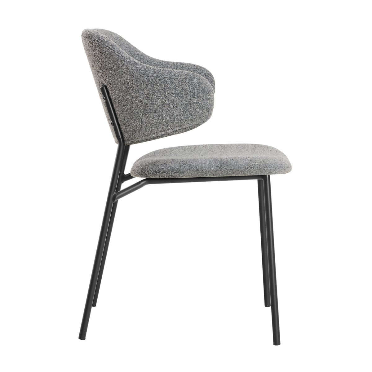 Bouclé armchair set of 2 dark gray - SalesFever