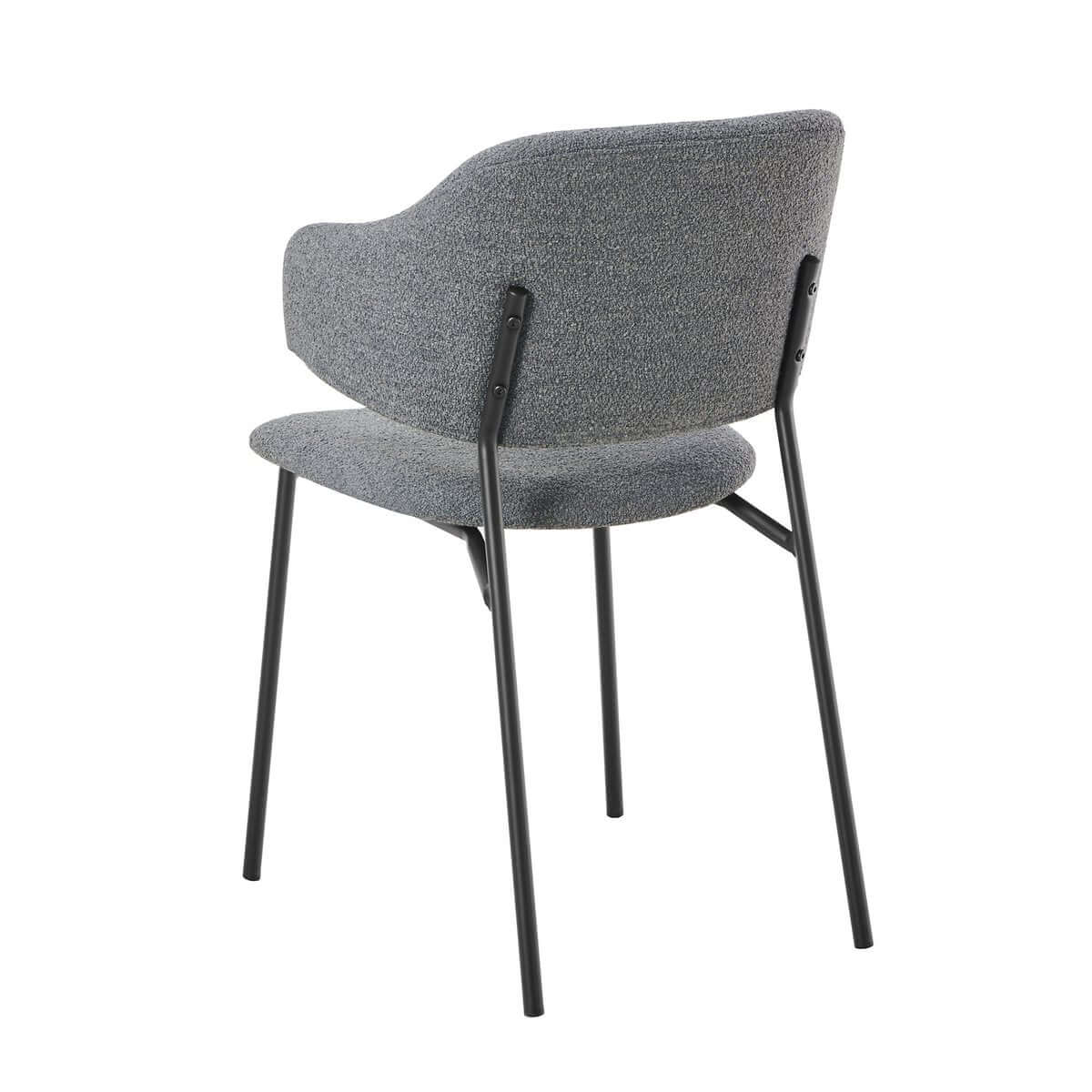 Bouclé armchair set of 2 dark gray - SalesFever
