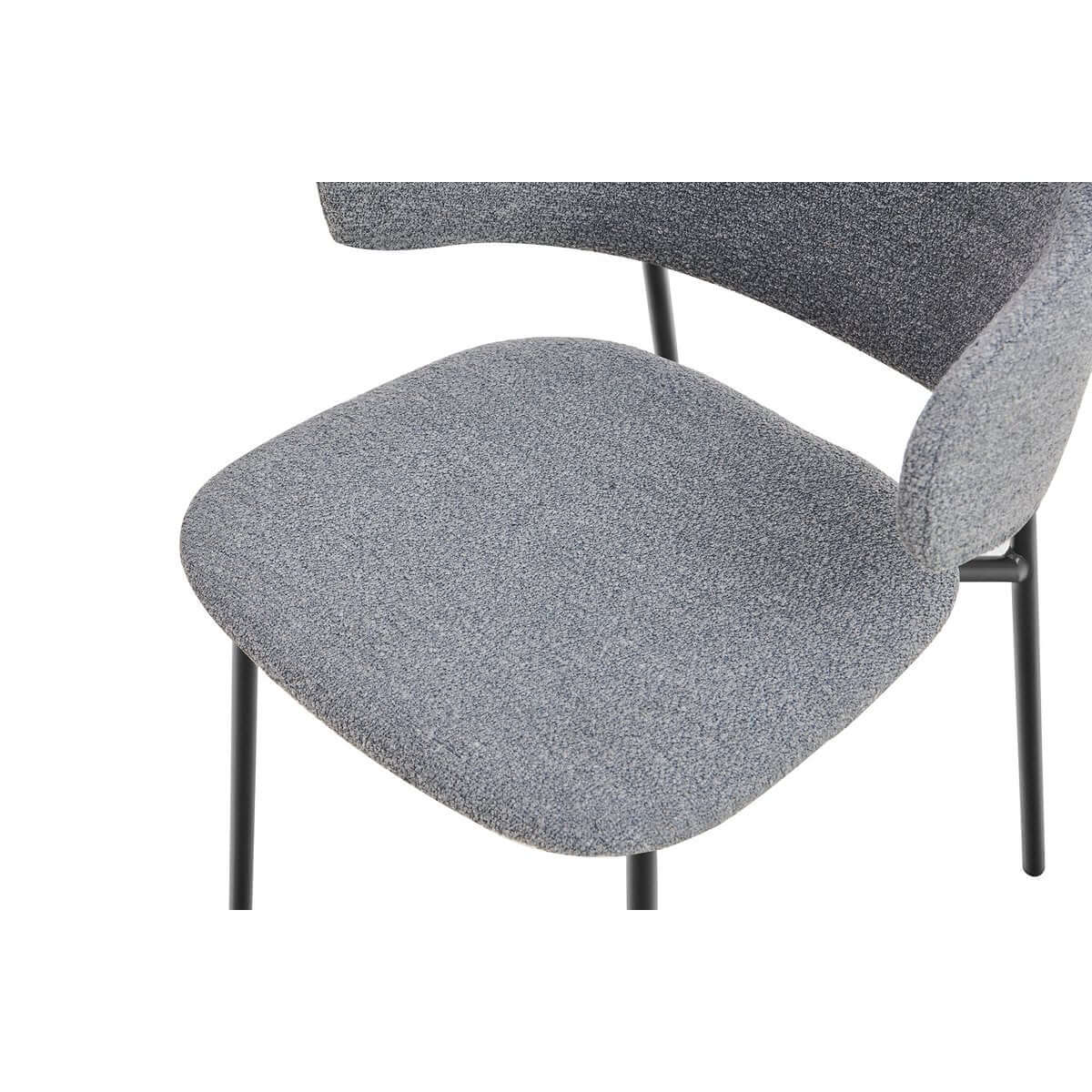 Bouclé armchair set of 2 dark gray - SalesFever