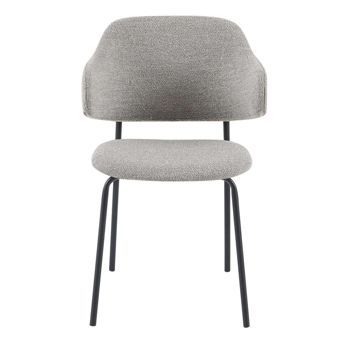 Bouclé armchair set of 2 light gray - SalesFever