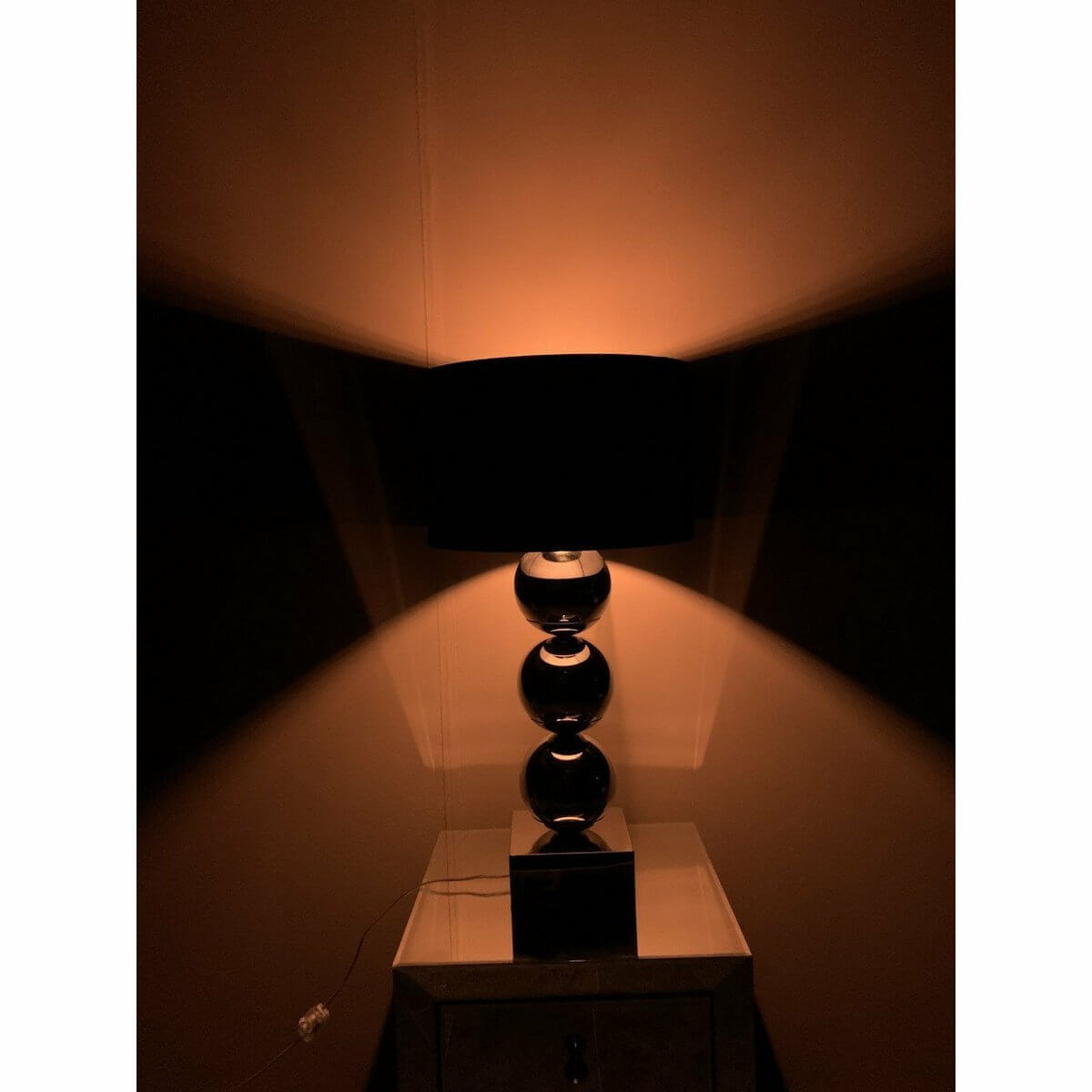 Globe lamp Block base Chrome - Luxury Living B.V.