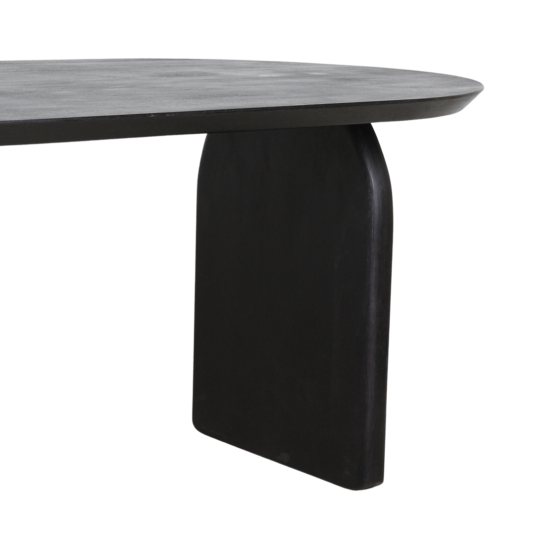 Bullnose eettafel zwart gesloten onderstel - Raw Materials