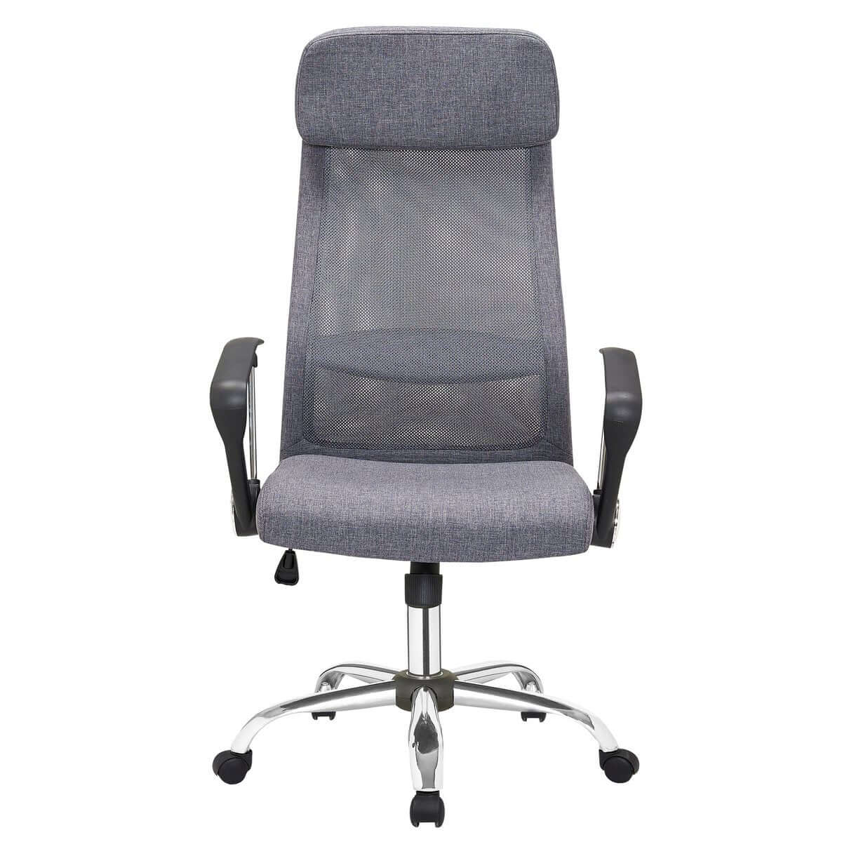 Gray office chair with mesh and fabric upholstery - SalesFever