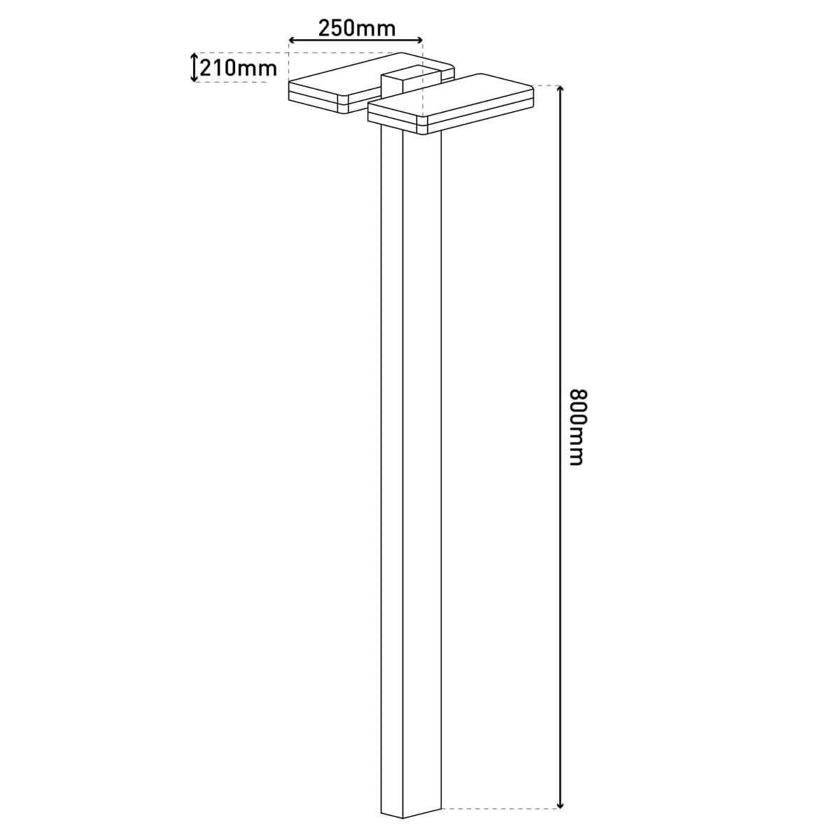 Clair led vloerlamp metaal - warm wit - 21 × 25 × 80 cm