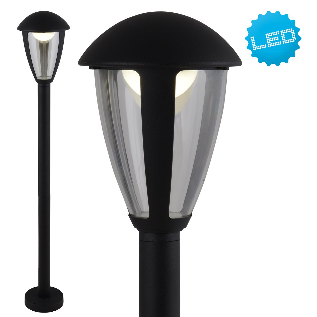 Clint staande buitenlamp aluminium zwart - led rondom - 16,5 × 19 × 100 cm