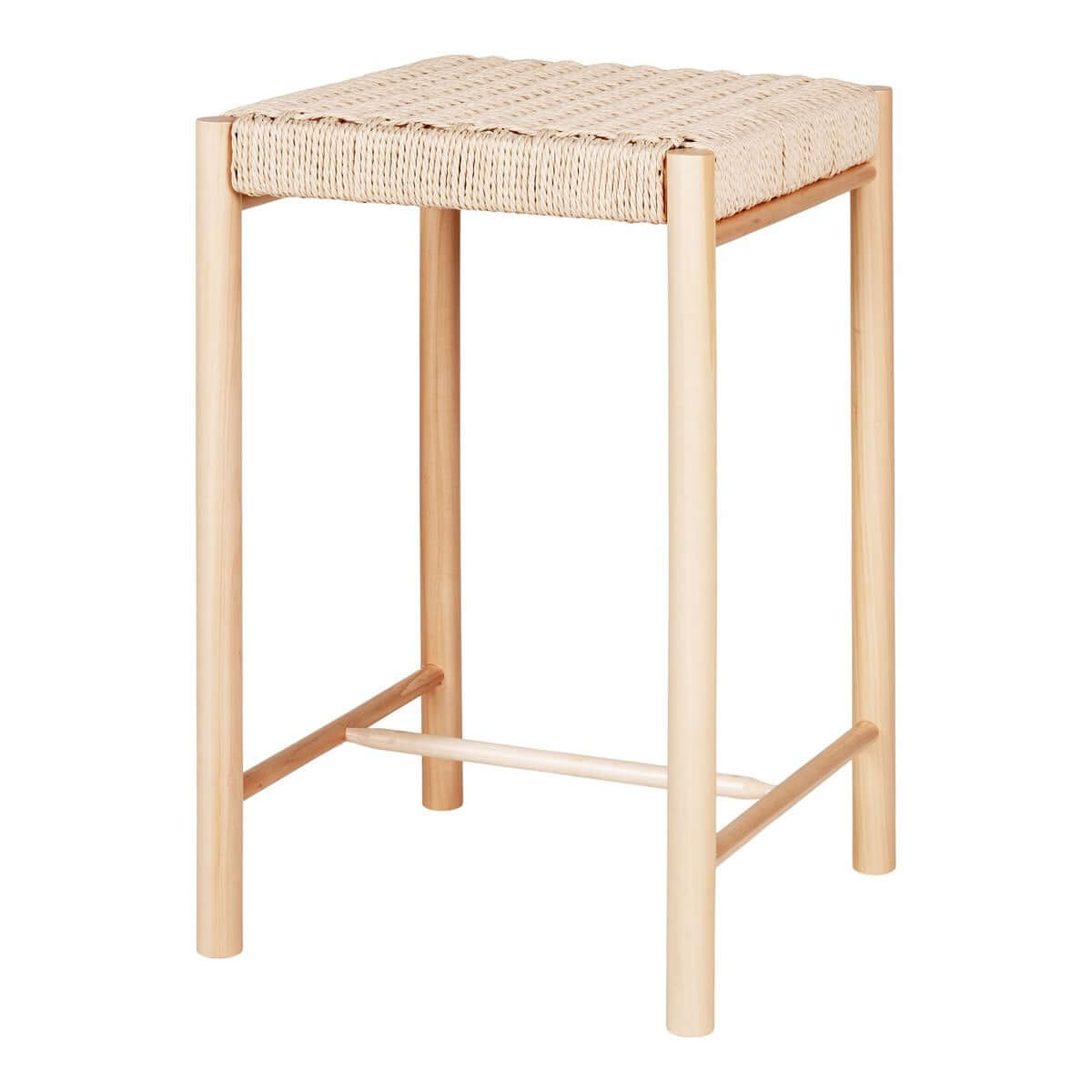 Abano Counter Chair - Natural, Poplar Wood/Paper Cord, 42x42x66.5 cm - House Nordic ApS