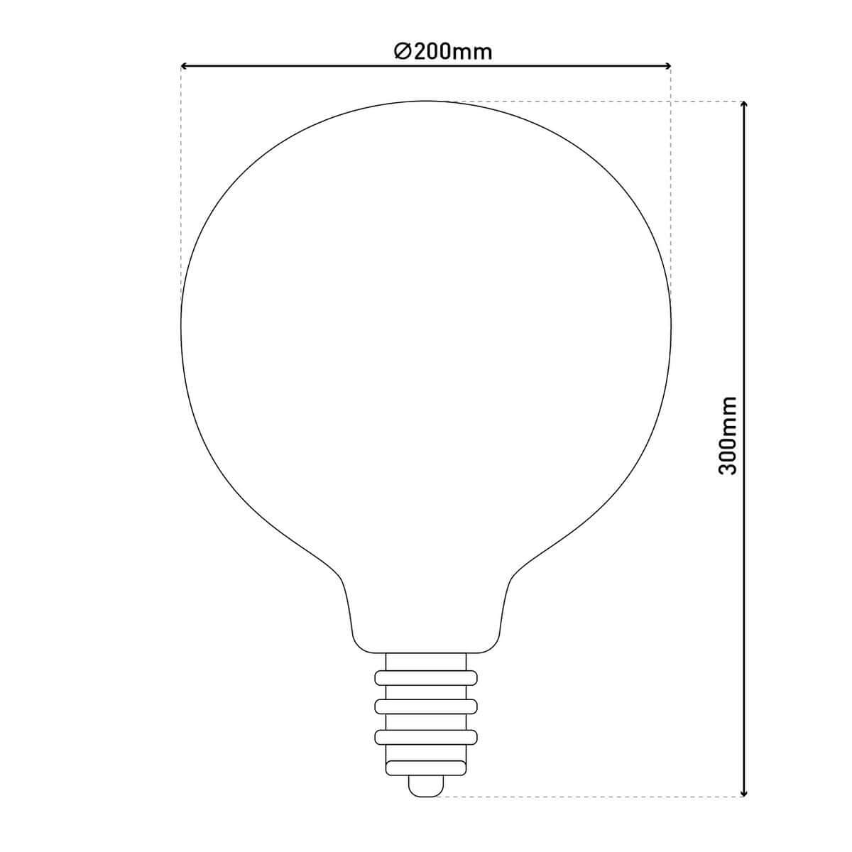 Dilly Max led filamentlamp E27 - gedraaide gloeidraad - Ø 20 × 30 cm