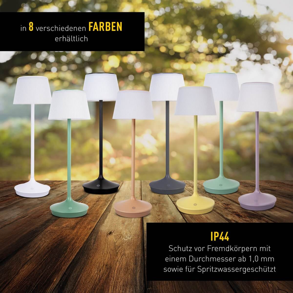 Draadloze EMMI solar tafellamp mint wit - dimbare CCT - Ø 13 × 38 cm