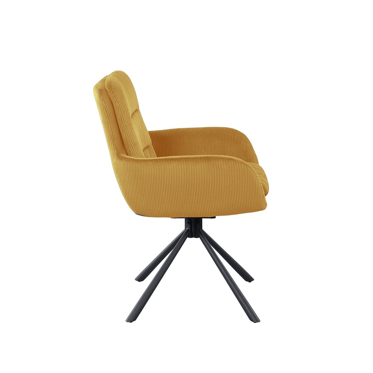 Draaifauteuil Goud – Corduroy-Look met Zwart Metalen Frame - SalesFever - Casanovio