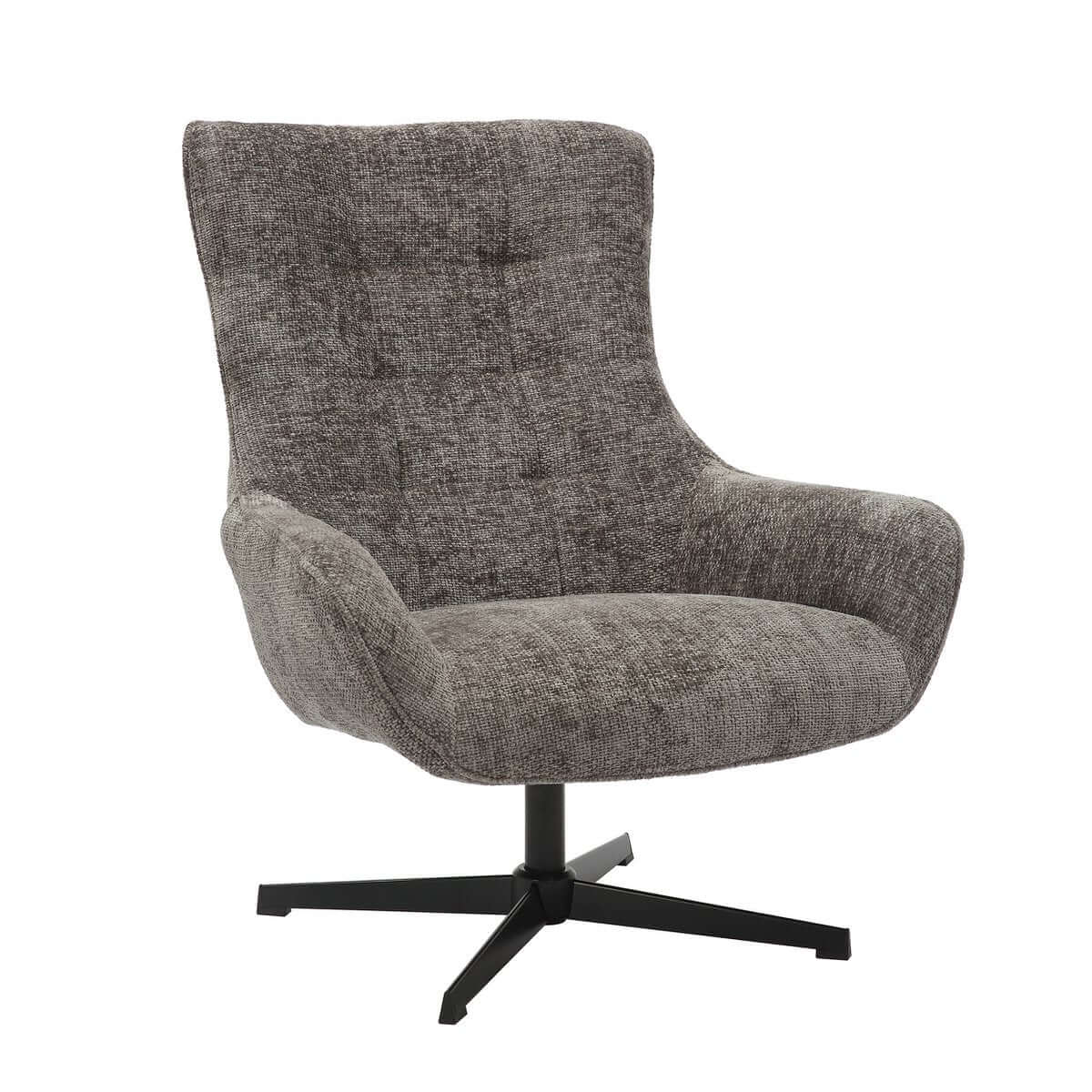 Armchair chenille fabric dark gray - SalesFever