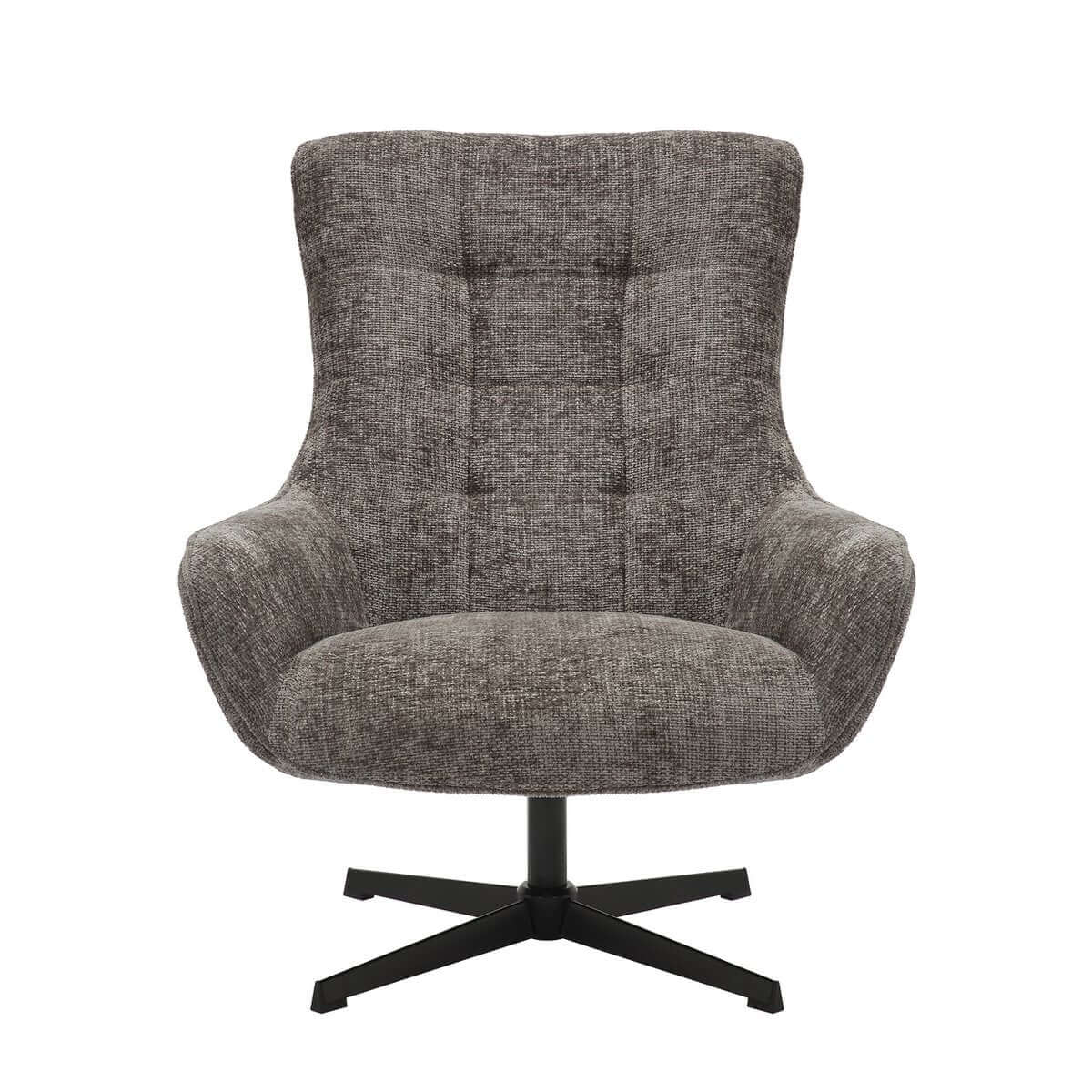 Armchair chenille fabric dark gray - SalesFever