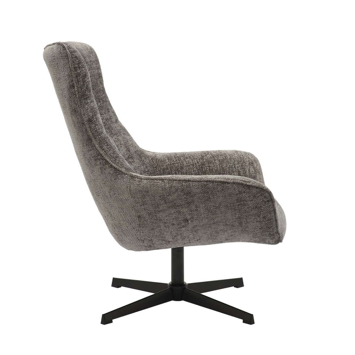 Armchair chenille fabric dark gray - SalesFever