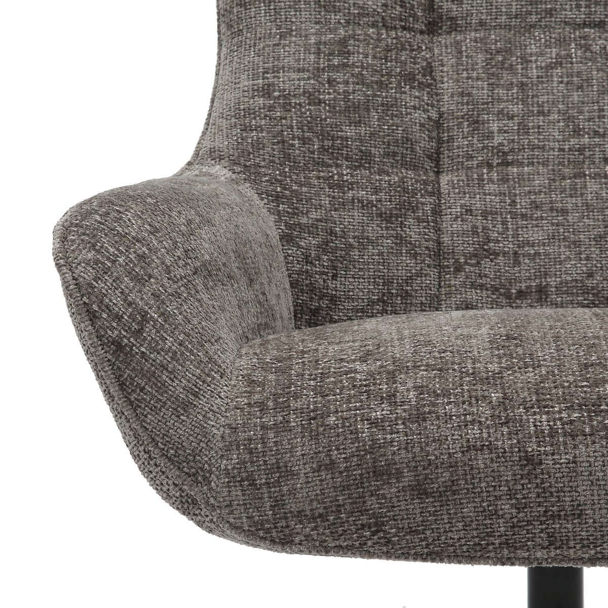 Armchair chenille fabric dark gray - SalesFever