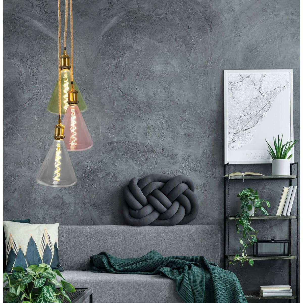 E27 lamp glas multicolor - decoratief - Ø 14,5 × 19 cm