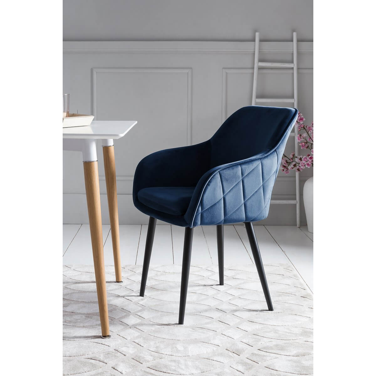 Dining chair blue velvet - SalesFever