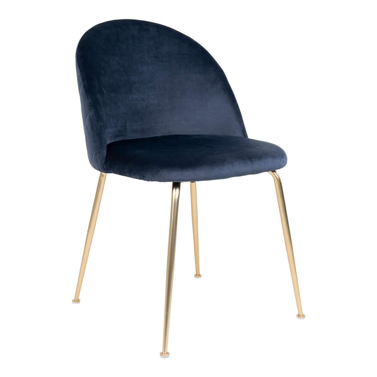 Geneve Dining Chair - Velvet, Steel, Blue - Set of 2 - House Nordic ApS