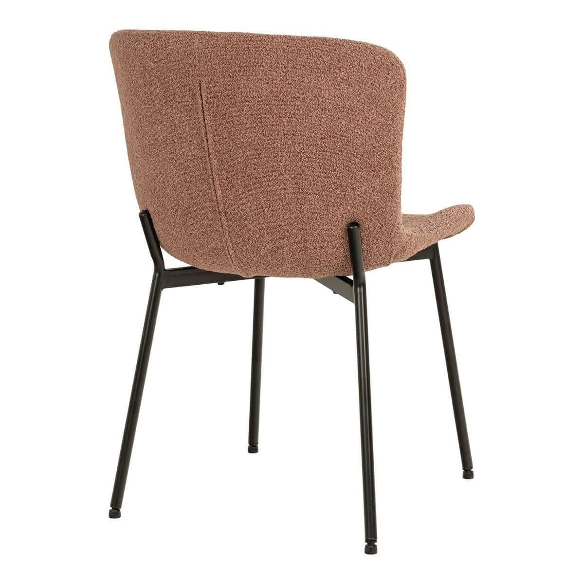 Maceda Dining Chair - Rust Bouclé, Black Legs - Set of 2 - House Nordic ApS