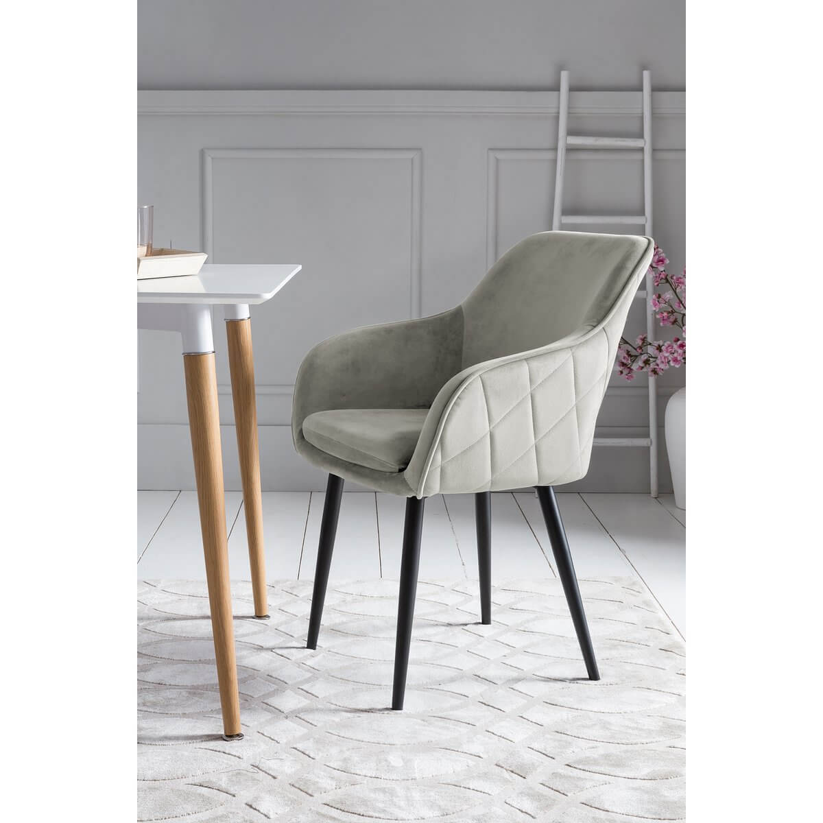 Dining chair cream velvet - SalesFever