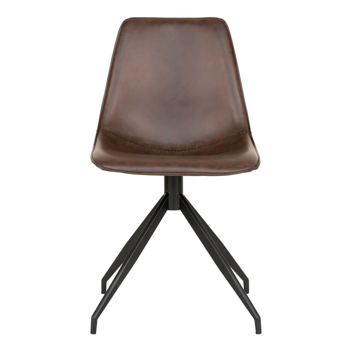 Monaco Dining Chair - Dark Brown, PU/Steel, 56x48x86 cm - Set of 2 - House Nordic ApS
