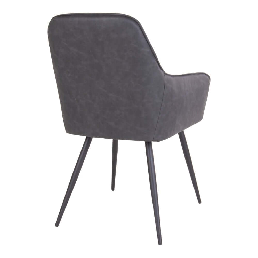 Harbo Dining Chair - PU, Steel, Grey - Set of 2 - House Nordic ApS
