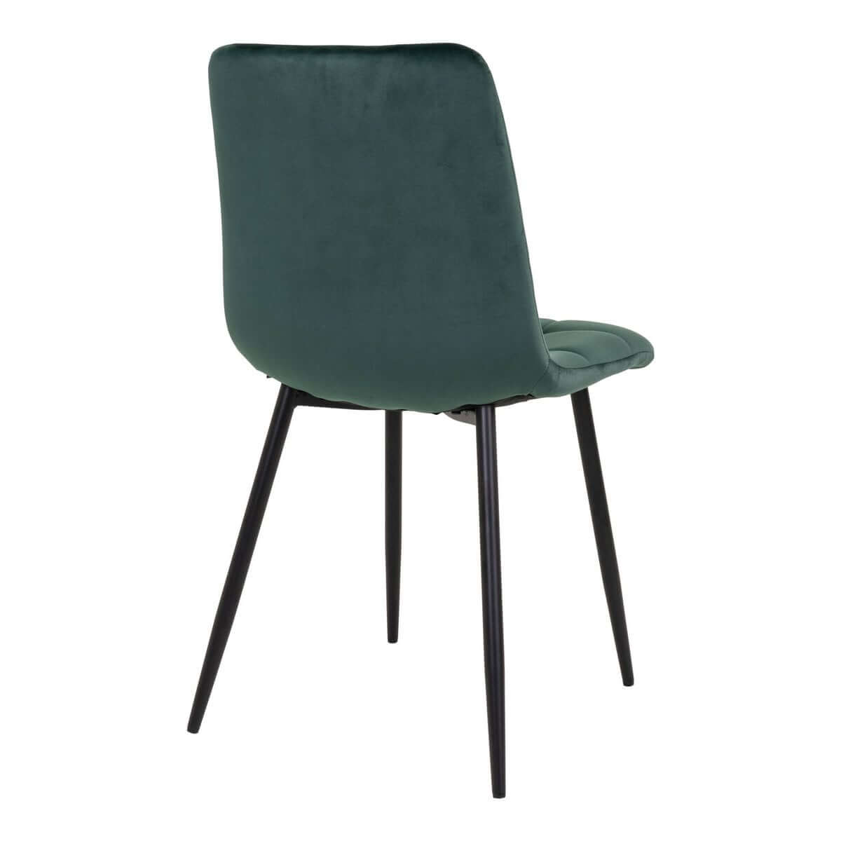 Middelfart Dining Chair - Polyester Velvet, Steel, Dark Green - Set of 2 - House Nordic ApS