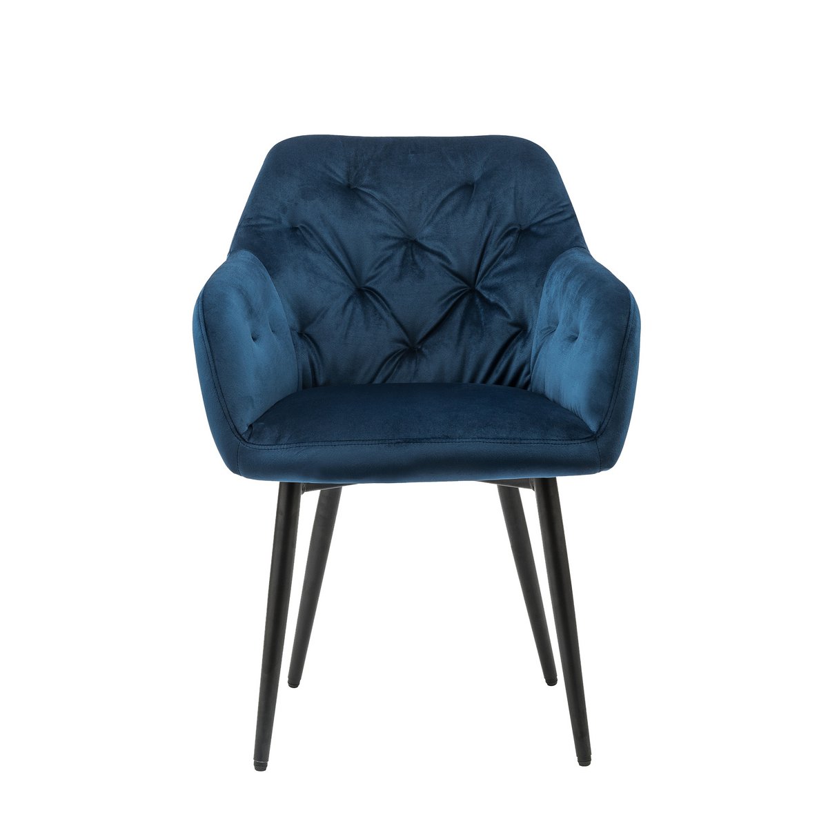 Eetkamerstoel Fluweel Blauw met Armleuning – Luxe Comfort - SalesFever - Casanovio