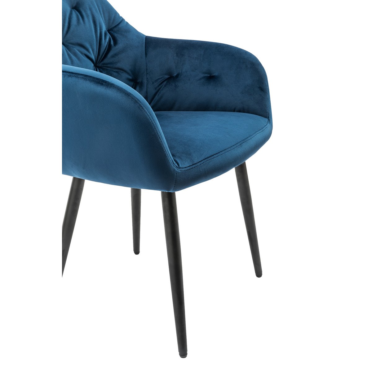 Eetkamerstoel Fluweel Blauw met Armleuning – Luxe Comfort - SalesFever - Casanovio