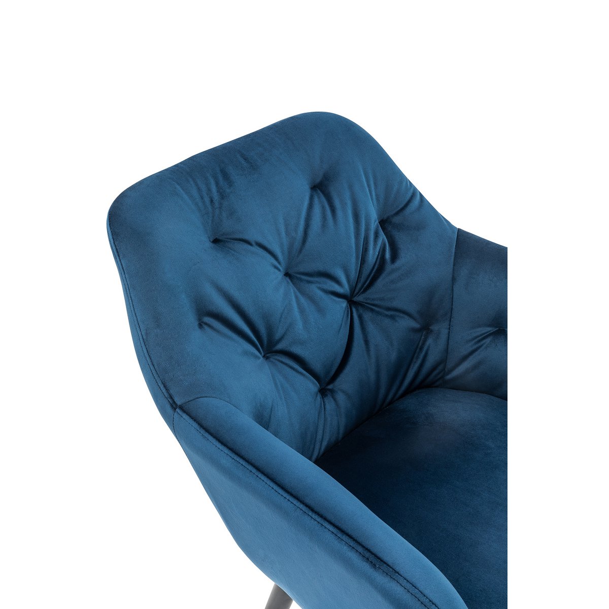 Eetkamerstoel Fluweel Blauw met Armleuning – Luxe Comfort - SalesFever - Casanovio