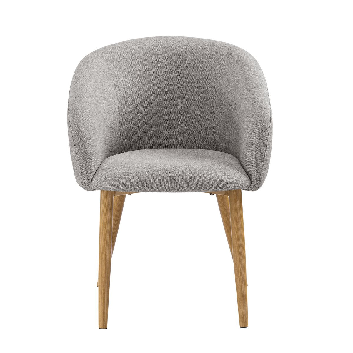 Eetkamerstoel Lichtgrijs – Stoffen Bekleding met Houten Poten – Set van 2 - SalesFever - Casanovio