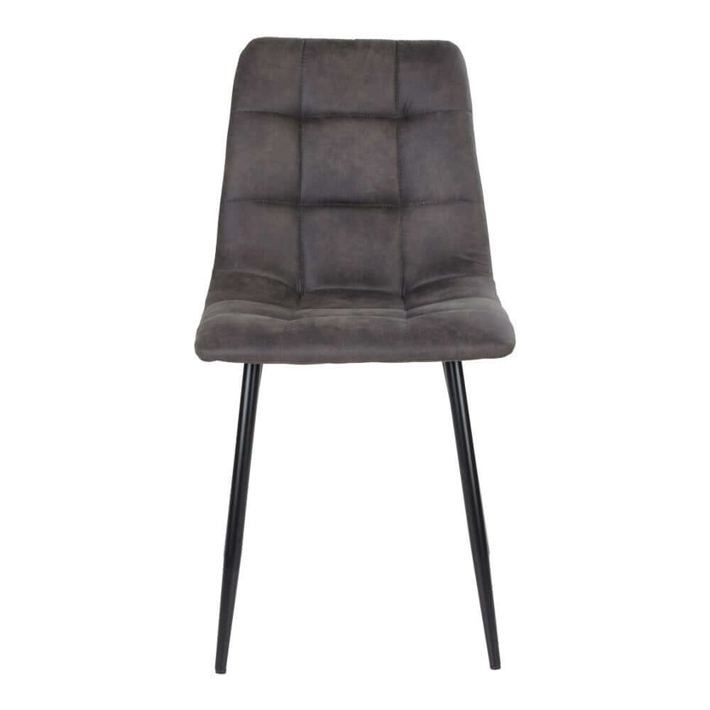 Middelfart Dining Chair - Microfiber, Steel, Grey - Set of 2 - House Nordic ApS