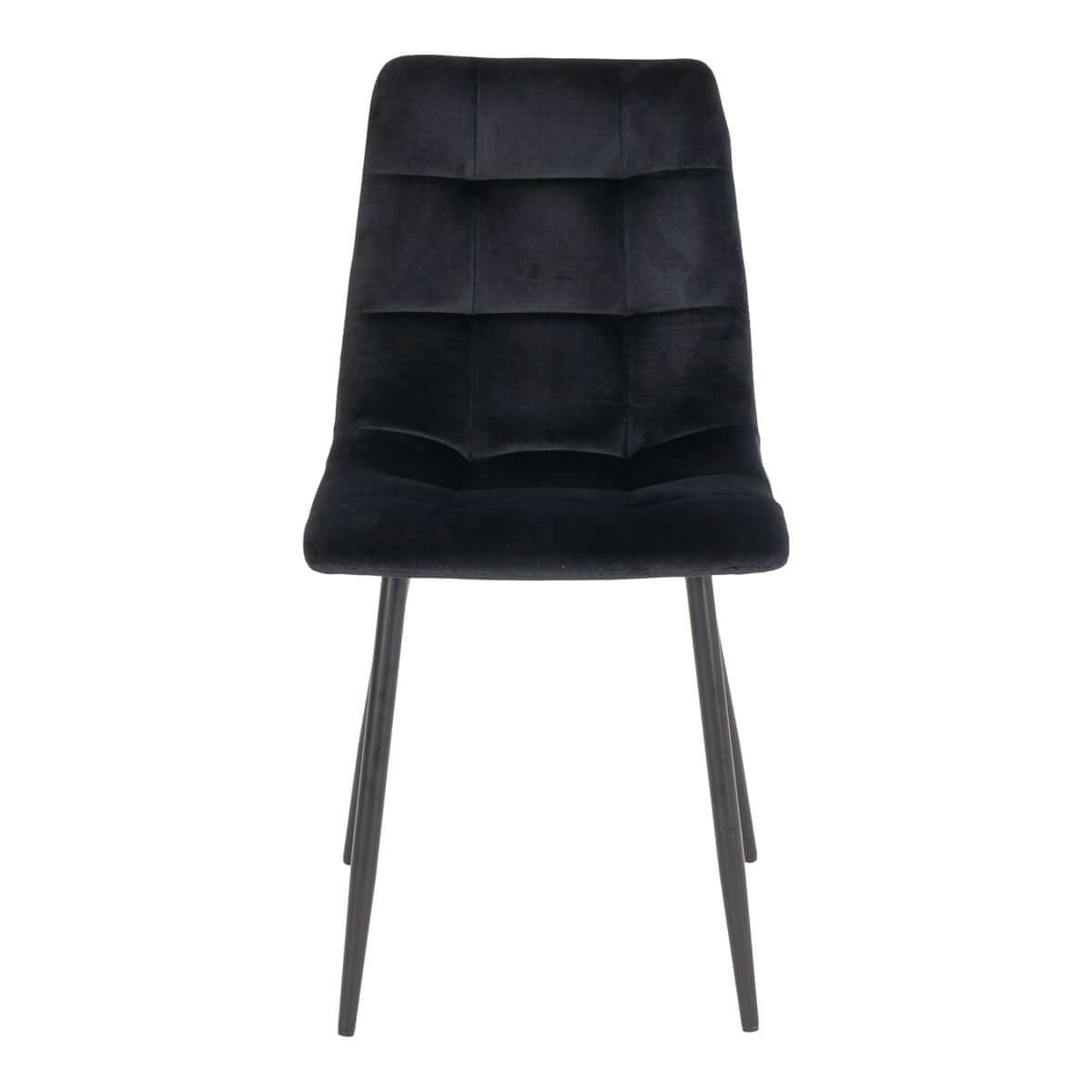 Middelfart Dining Chair - Polyester Velvet, Steel, Black - Set of 2 - House Nordic ApS