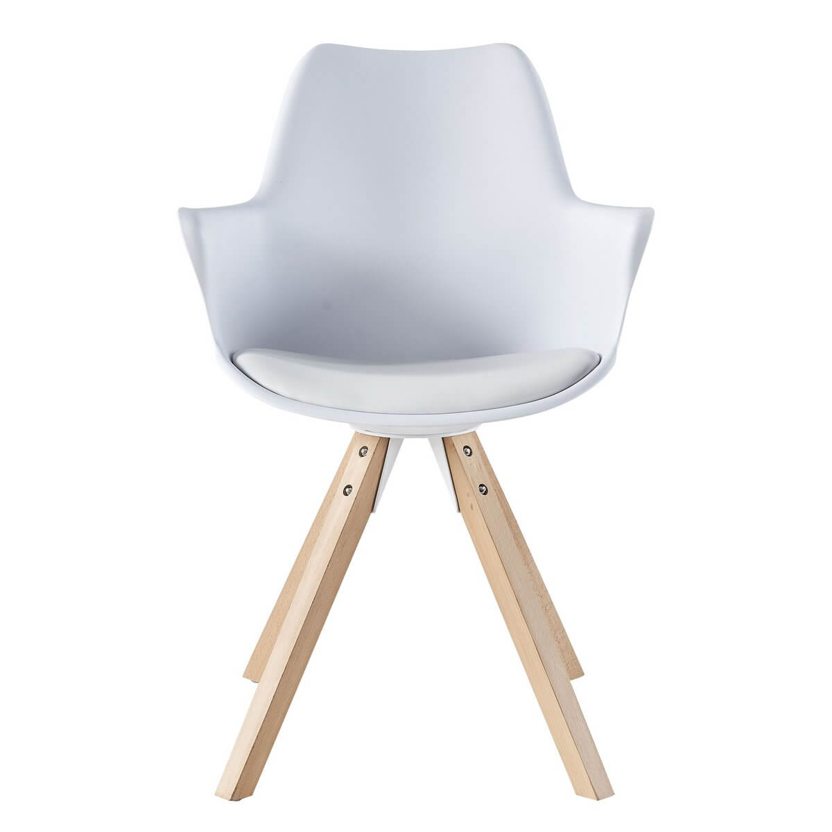 Armchair with plastic shell set of 2 white - SalesFever