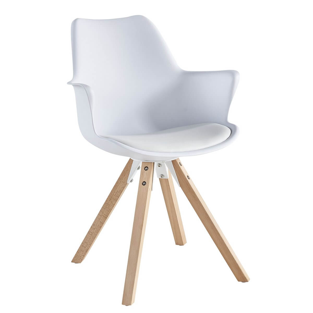 Armchair with plastic shell set of 2 white - SalesFever