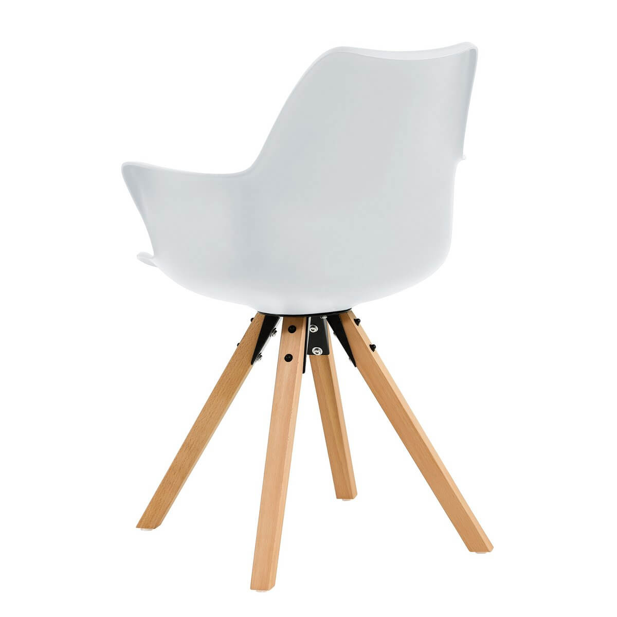 Armchair with plastic shell set of 2 white - SalesFever