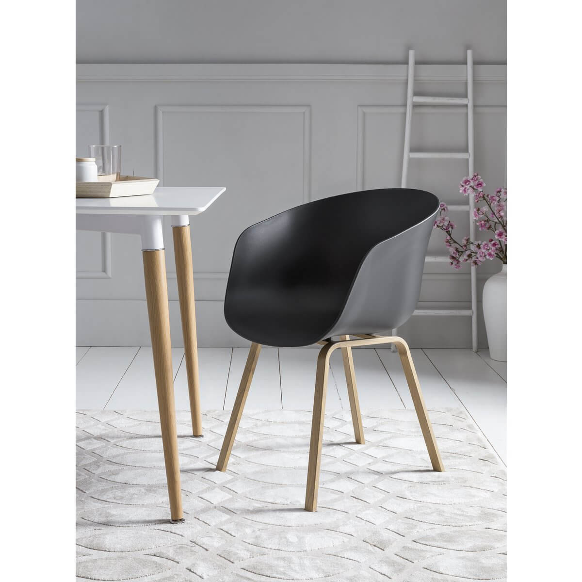 Dining room chair set of 2 black - SalesFever