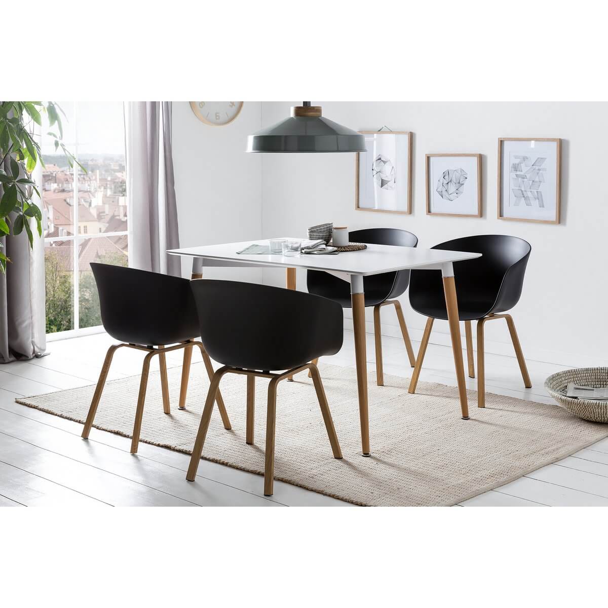Dining room chair set of 2 black - SalesFever
