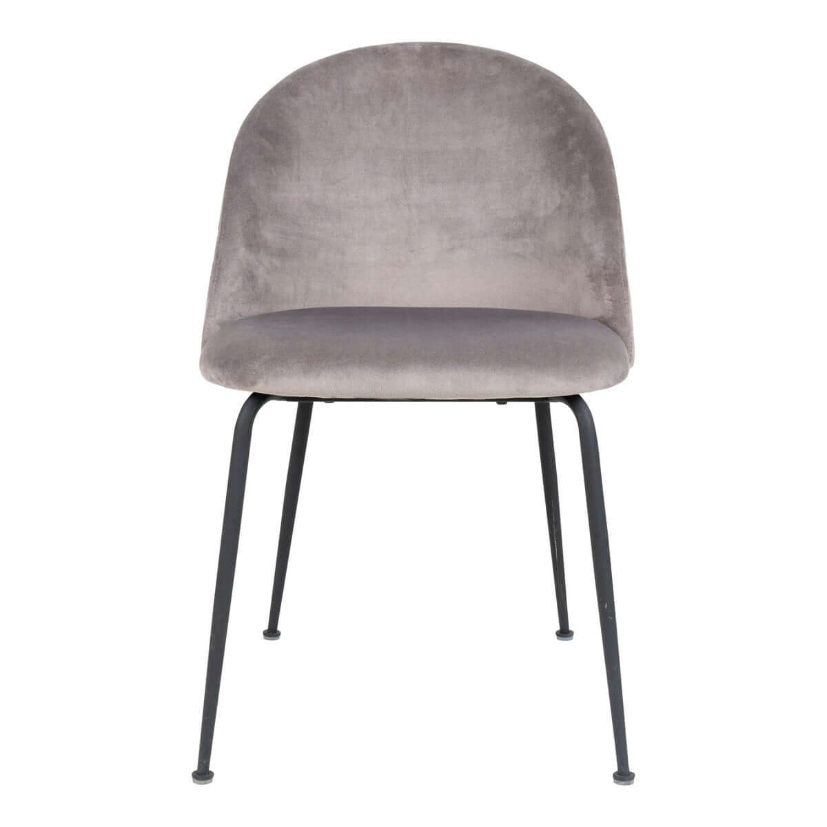 Geneve Dining Chair - Velvet, Steel, Grey - Set of 2 - House Nordic ApS