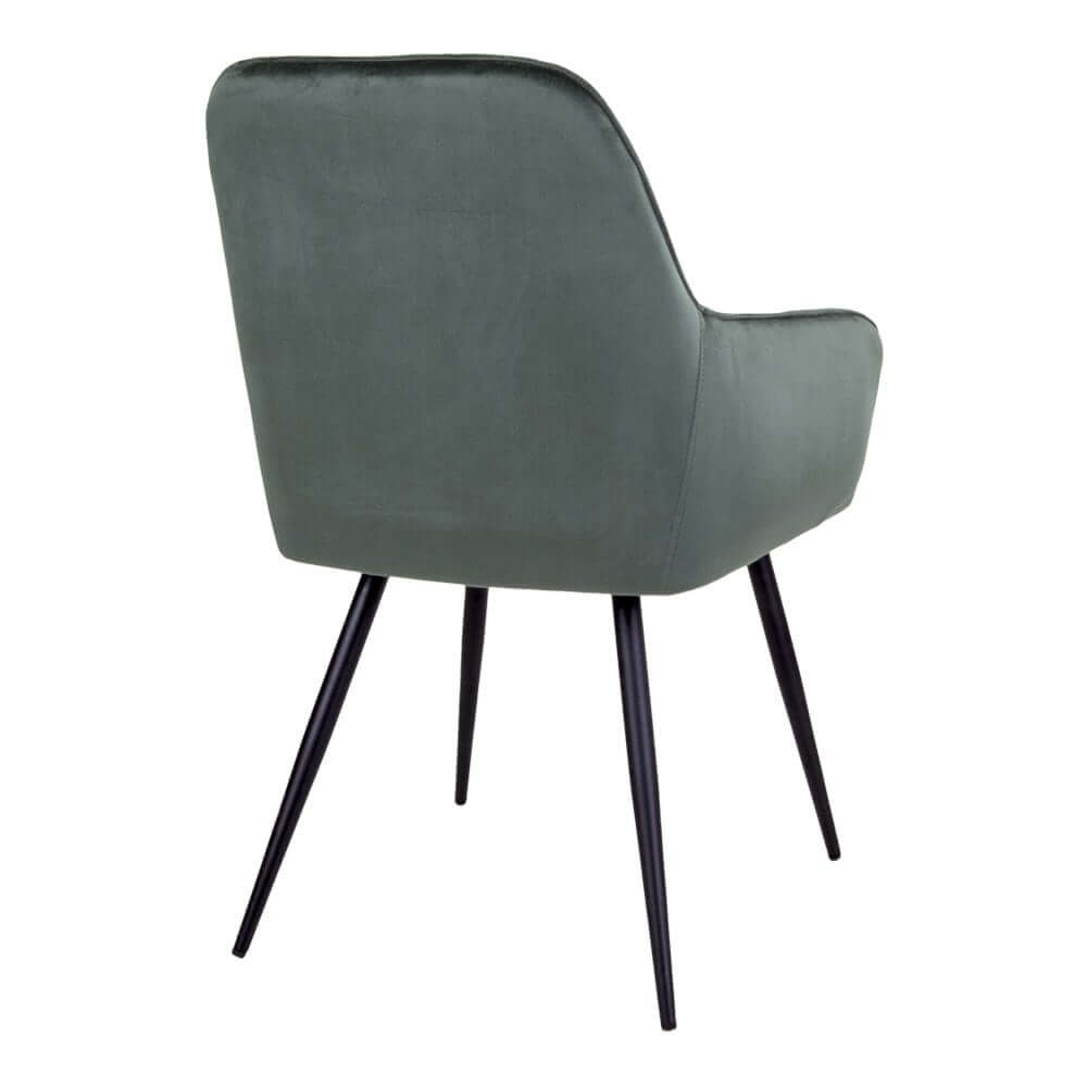 Harbo Dining Chair - Velvet, Steel, Green - Set of 2 - House Nordic ApS