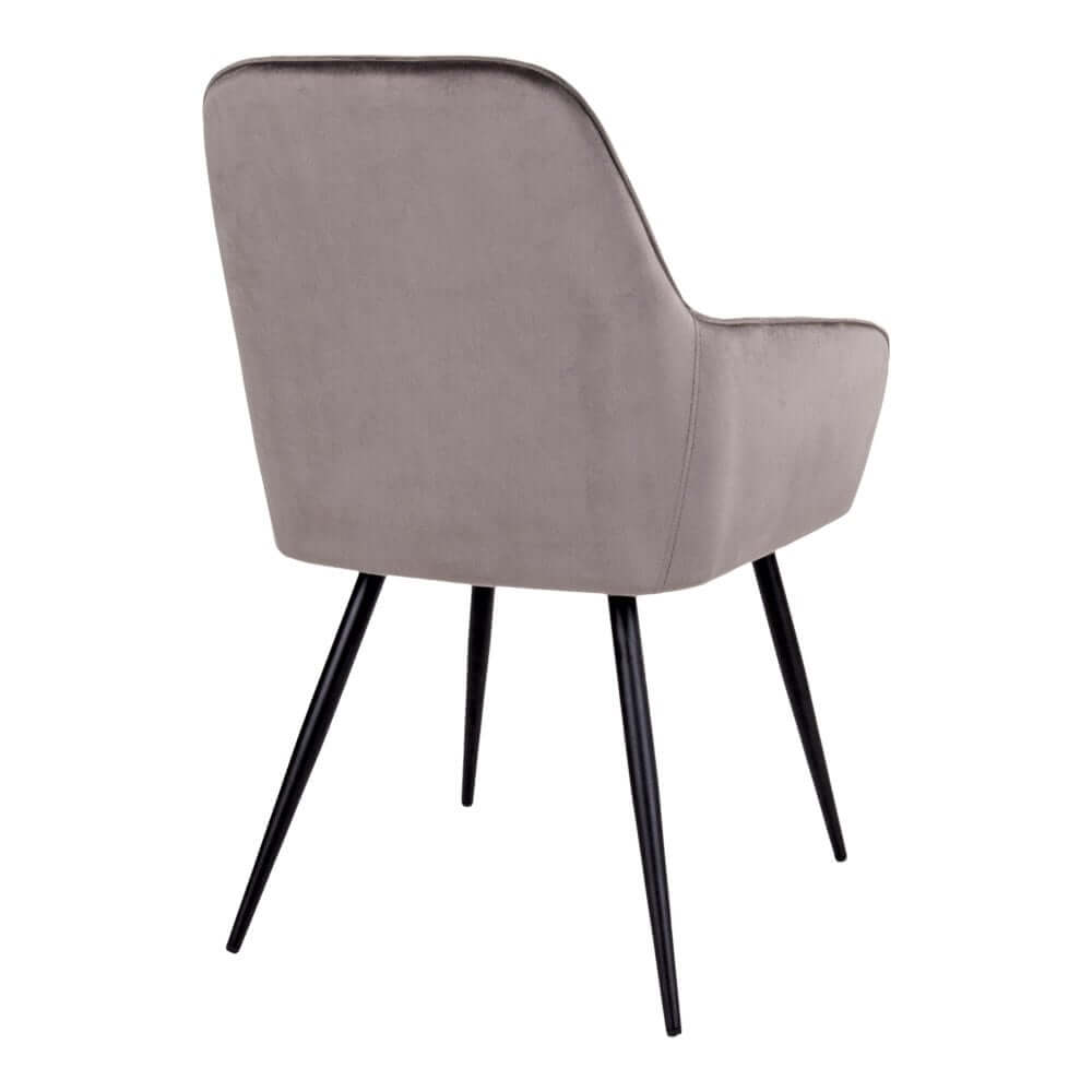 Harbo Dining Chair - Velvet, Steel, Light Brown - Set of 2 - House Nordic ApS