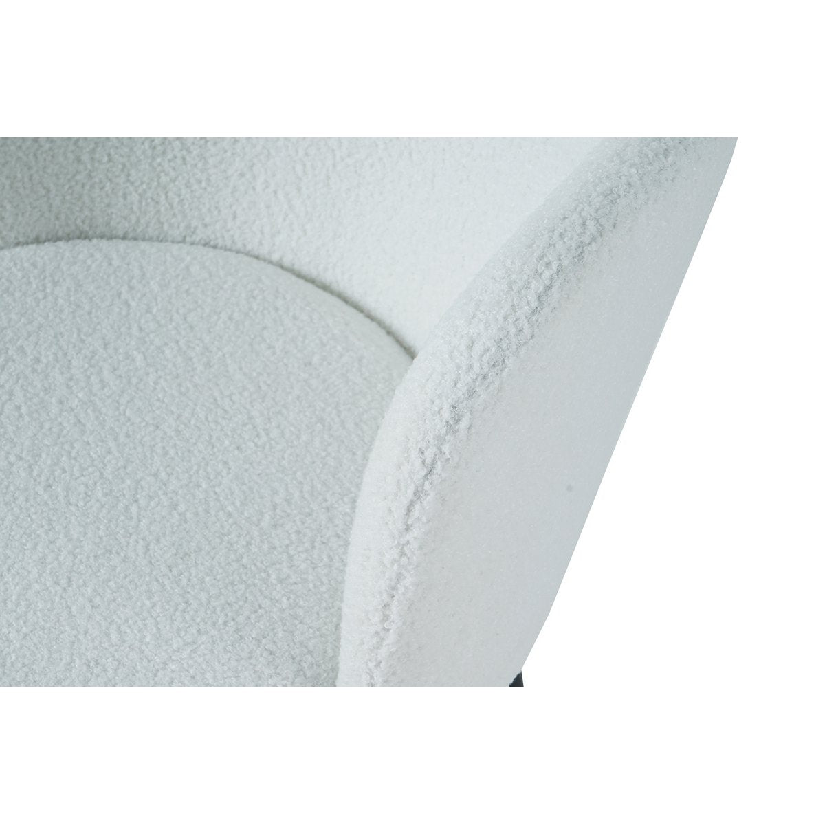 Eetkamerstoel Wit – Bouclé-Look met Zwart Metalen Frame – Set van 2 - SalesFever - Casanovio