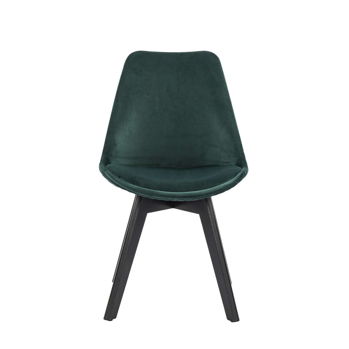 Set of 2 dining chairs in green velvet - SalesFever