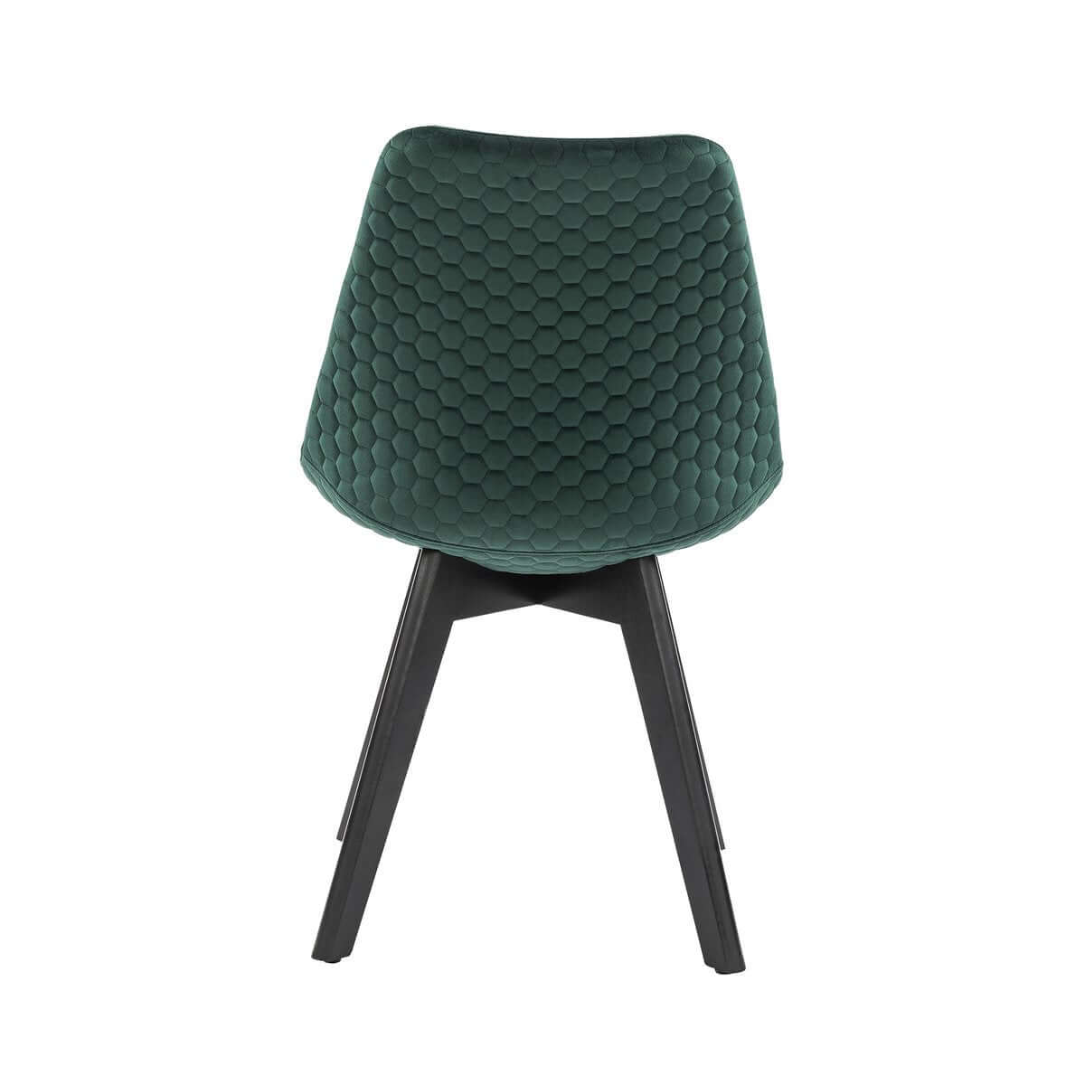 Set of 2 dining chairs in green velvet - SalesFever