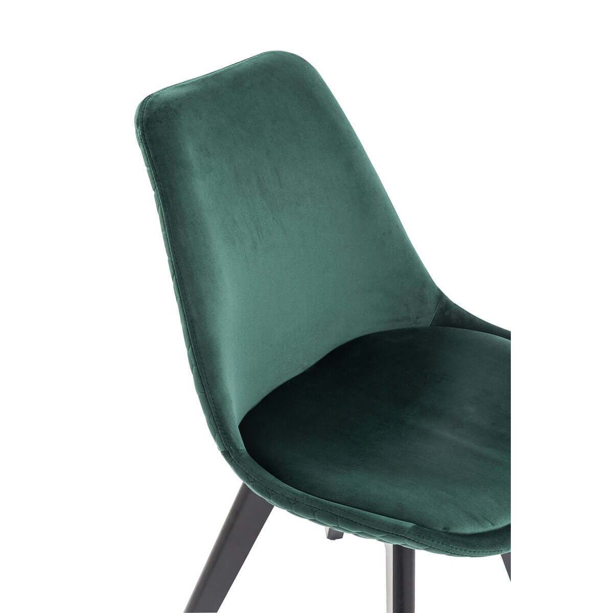 Set of 2 dining chairs in green velvet - SalesFever
